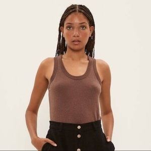 Frank and Oak Hemp Tank Chestnut XS